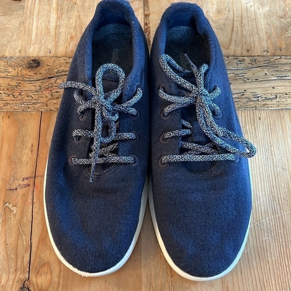 ALLBIRDS Men's Wool Runners Tuke Midnight/Cream Sole Comfort Shoes 10 - Picture 5 of 11